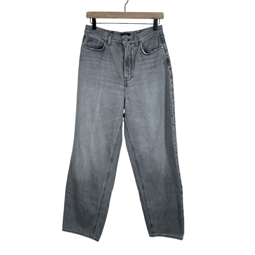 ME+EM Adjustable High Waist Barrel Leg Jeans Pale Grey Size